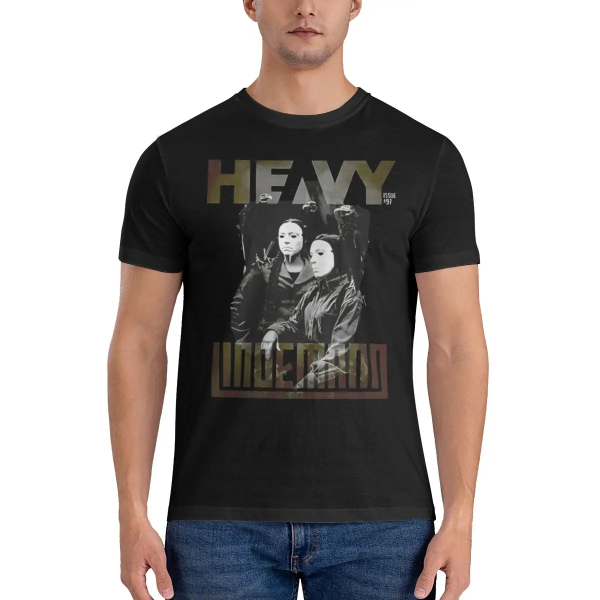 HEVY Men's T Shirts Lindemann Novelty Tees Short Sleeve Crewneck T-Shirts 100% Cotton Classic Clothing