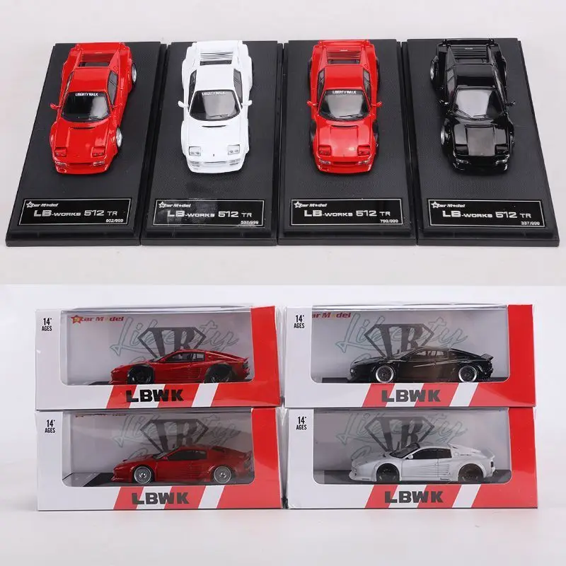 نجمة نموذج 1/64 Testarossa LB سبيكة موتور لعبة السيارة يموت الصب نموذج معدني جمع الصبي هدايا عيد الميلاد