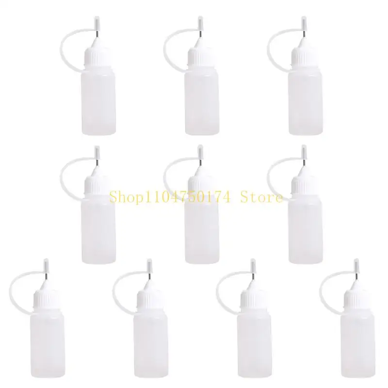 10pcs 10ml Plastic Squeezable Tip Applicator Bottle Dropper Bottles with Needle,for Liquids Glue Essential Oils,New Year Gift