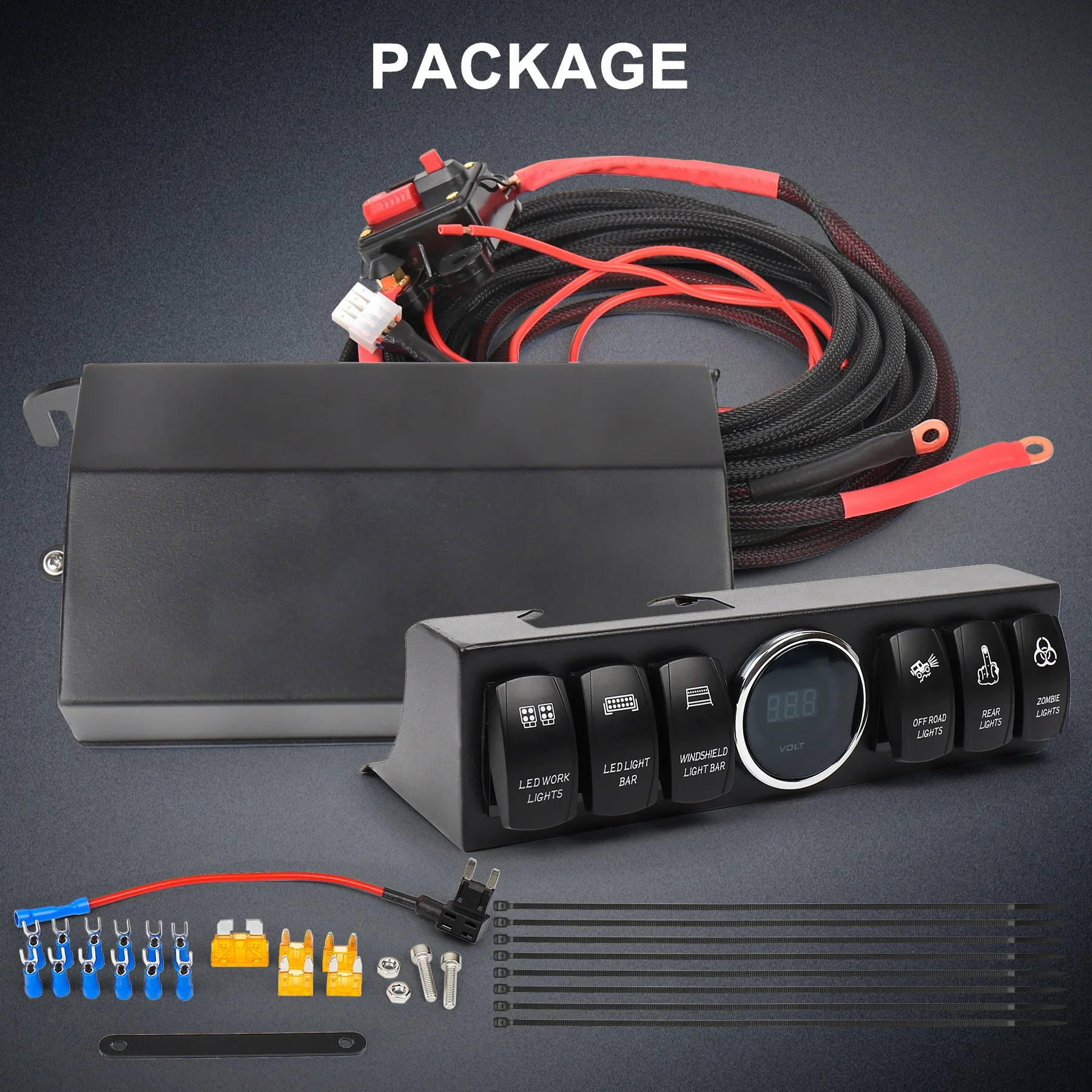 Harness 6 Toggle Switch Panel Pod, untuk Jeep Wrangler JK JKU