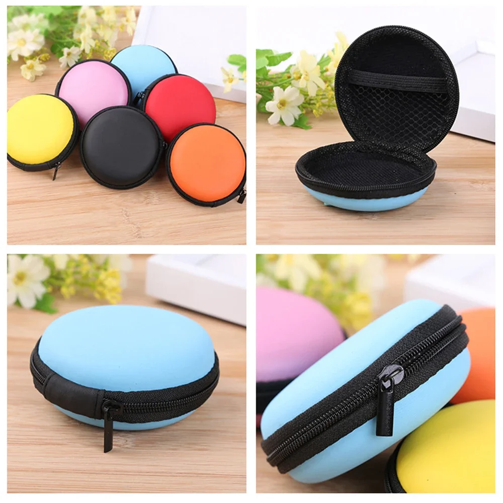 1pc Round Sundries Travel Storage Bag Charging Case for Earphone Package Zipper Bag Portable Travel Cable Organizer Electronics