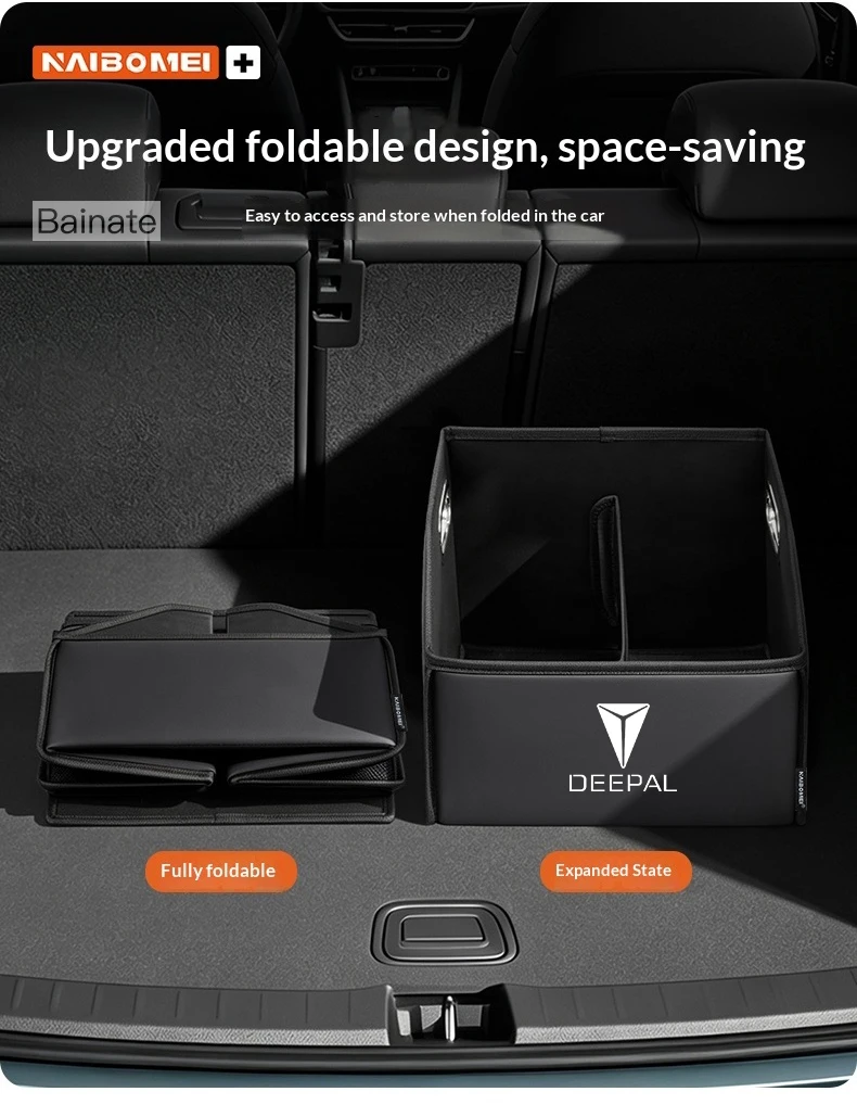 Auto-Kofferraum-Aufbewahrungsbox, Für Deepal S7 S07 SL03 S05 G318 2024 2025 2026, Leder-Aufbewahrungsbox, Faltbarer Organizer Auto-Zubehör – Detail 8
