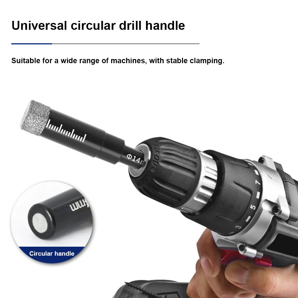 1PC Diamond Brazing Hole Opener 5-16mm Multifunctional Round Handle Dry Drilling Stone Vitrified Brick All Ceramic Drill Bit
