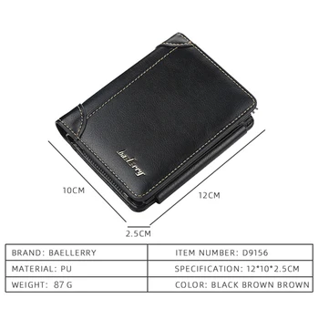 New PU Leather Men Wallets High Quality Zipper Short Desigh Card Holder Male Purse Vintage Coin Holder Men Wallets 2