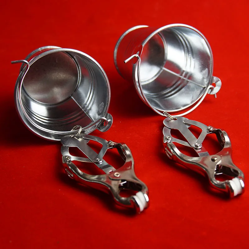 BDSM Nipple Clamps Pincher with Bucket Style Weight Holder,Labia Vaginal Clip,Sex Toys for Couples,Adult Games