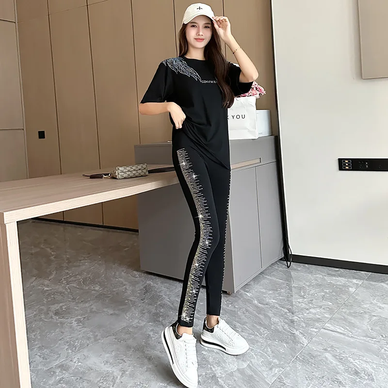 Women's High Waist Leggings Slim Skinny Tight Pants Bright Drill Sexy breathable Push Up Tights Super Stretchy Casual Pants 2024