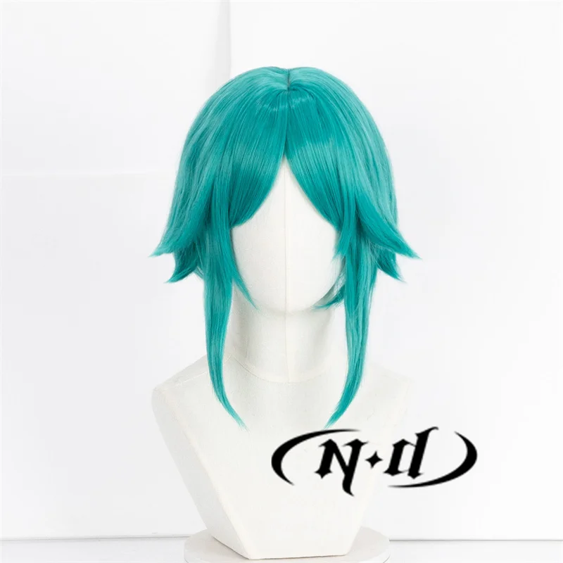 ND Phosphophyllite Cosplay Wigs Anime Land of the Lustrous Fluorescent Synthetic Green Short Hair for Party Cosplay Accessories