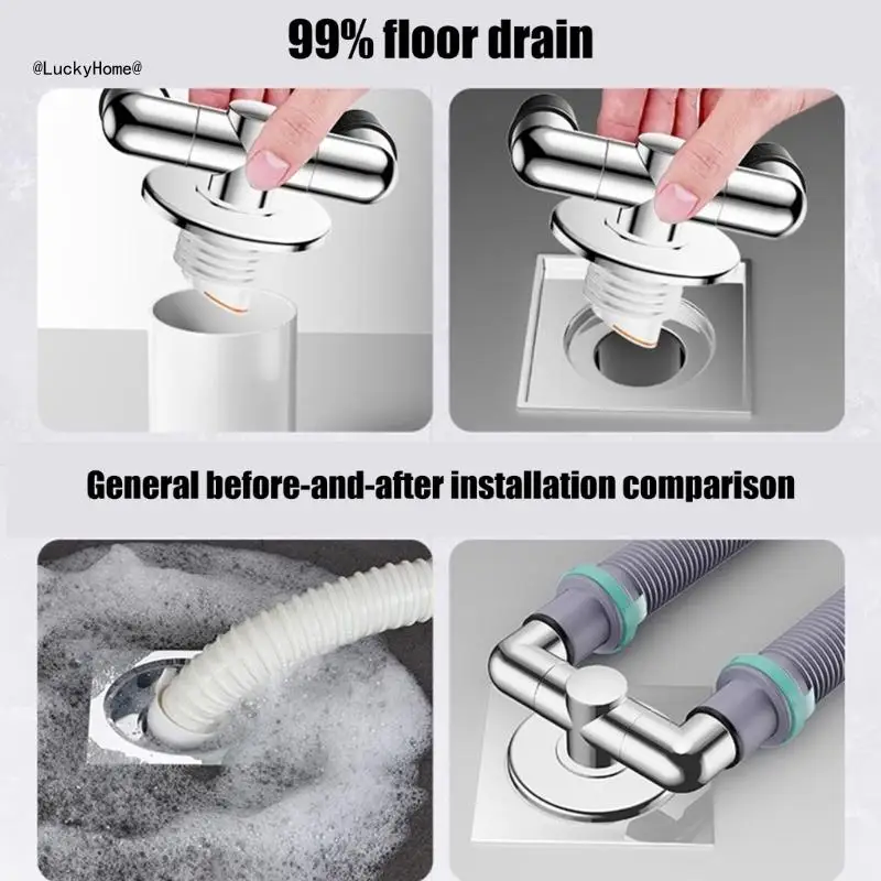 Wasmachine Afvoerputje Adapter AntiOverflow Badkamer Pijp Riool Connector AntiOverflow Waterleiding Adapter 11UA