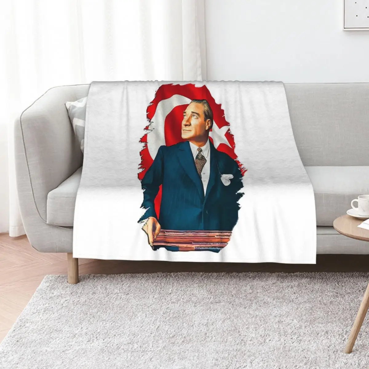

Mustafa Kemal - Ataturk Throw Blanket Decorative Sofas Cute Nap Stuffeds Blankets