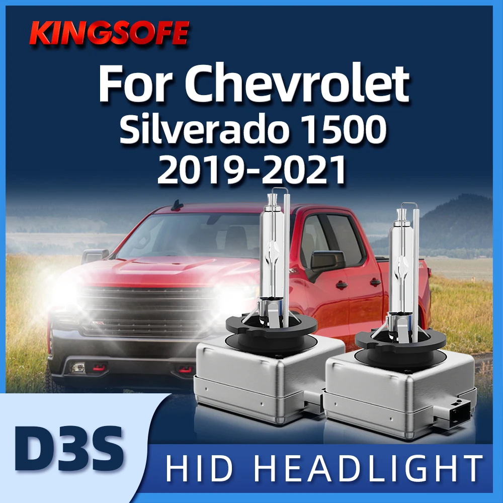 

KINGSOFE 1 Pair 12V 35W Xenon D3S HID Lamp Bulb XENON Car Lights Headlight For Chevrolet Silverado 1500 2019 2020 2021