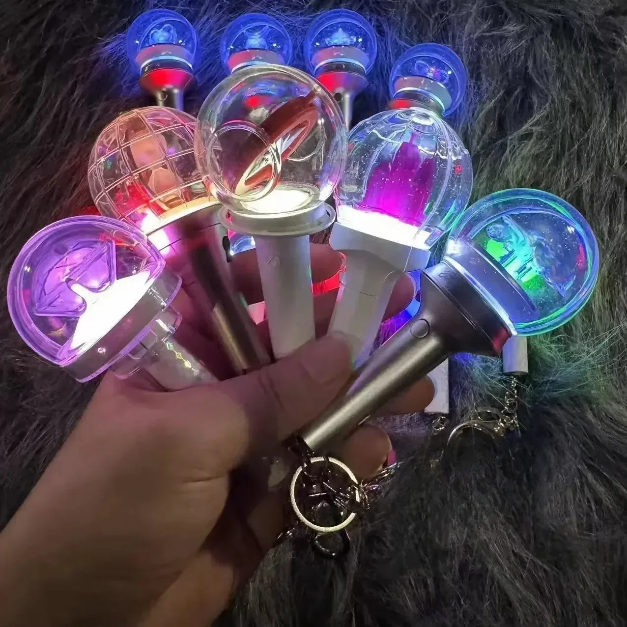 Kpop Idol Mini Lightstick Keyring Glow Stick Keychains Pendant ( No Battery )