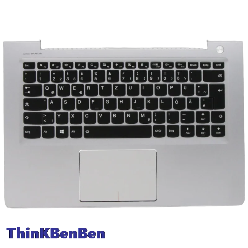 DE German Silver Keyboard Upper Case Palmrest Shell Cover For Lenovo Ideapad 310S 510S 14 14ISK 14IKB 14AST 5CB0L45283