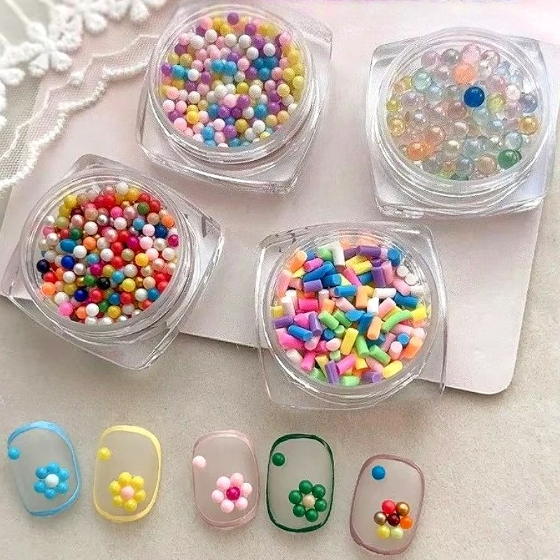 Śliczne 3D koralik ozdoby do paznokci okrągła Polka Dot piękne kolorowe wiertła bańka akcesoria urok DIY narzędzia do Manicure hurtownia