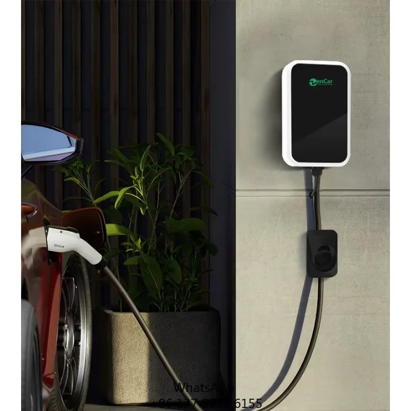 7kW 11kW AC EV Charging Station Type 2 Smart Wallbox 22kW 16A 32A With Wifi OCPP RFID APP Tethered Cable For Electric Car