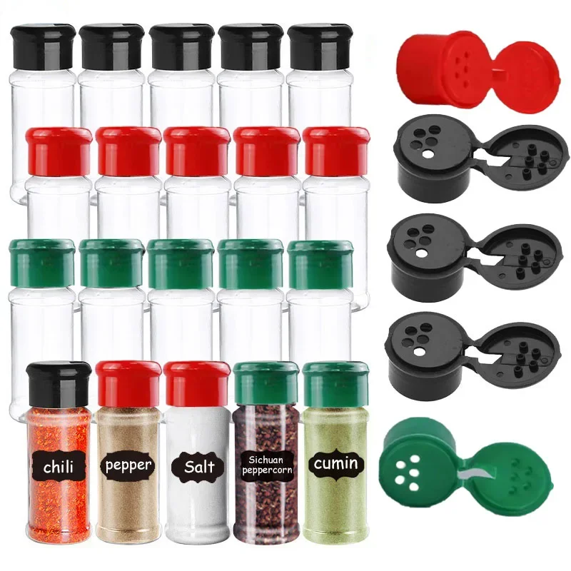 5pcs 100ML Plastic Seasoning Bottle Kitchen Seasoning Storage for Kitchen Seasoning Storage Salt Pepper Seasoning Container