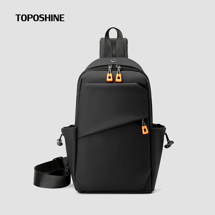 Toposhine High Beauty Authentieke Borsttas Duurzaam Hoogwaardig Nylon Stof Crossbody Tas Unisex One Shoulder Black Grey 2 Kleuren