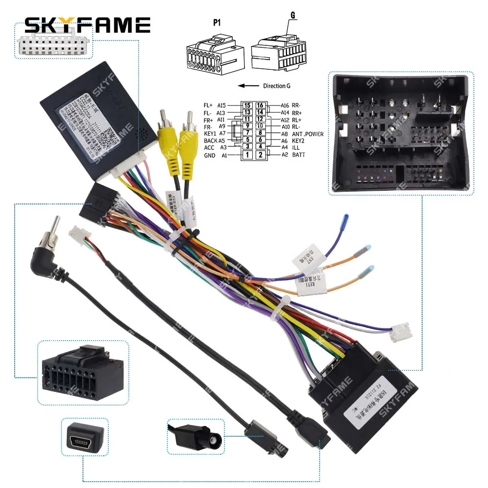 SKYFAME Car 16pin cavo di alimentazione Stereo con decodificatore scatola Canbus per Great Wall Haval H4 H6 M6 F7 H2 H2S coupé