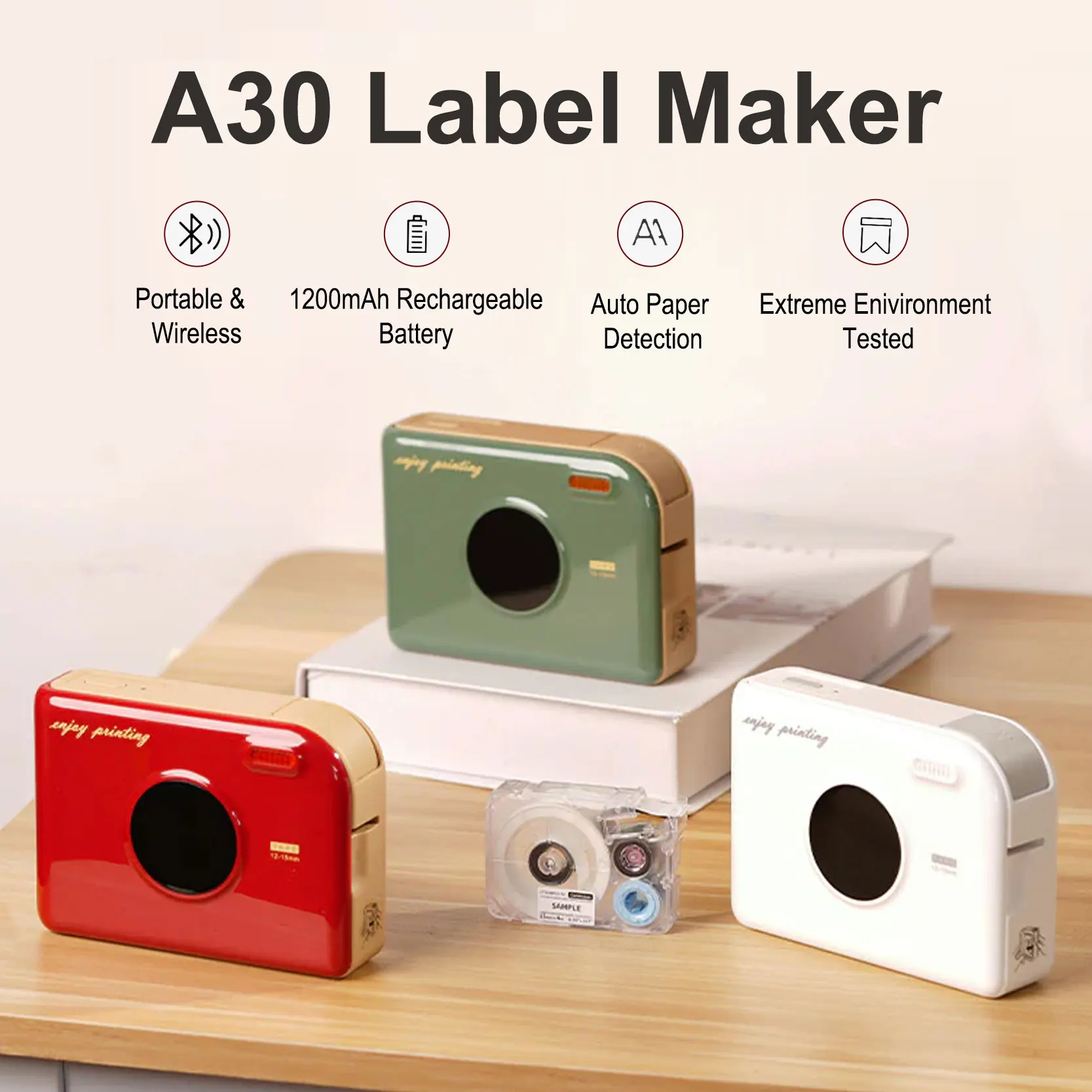 AIMO New Arrivals A30 Smart Pocket Print Ribbon Mini Thermal Printer Mini Portable Printer for Daily Use