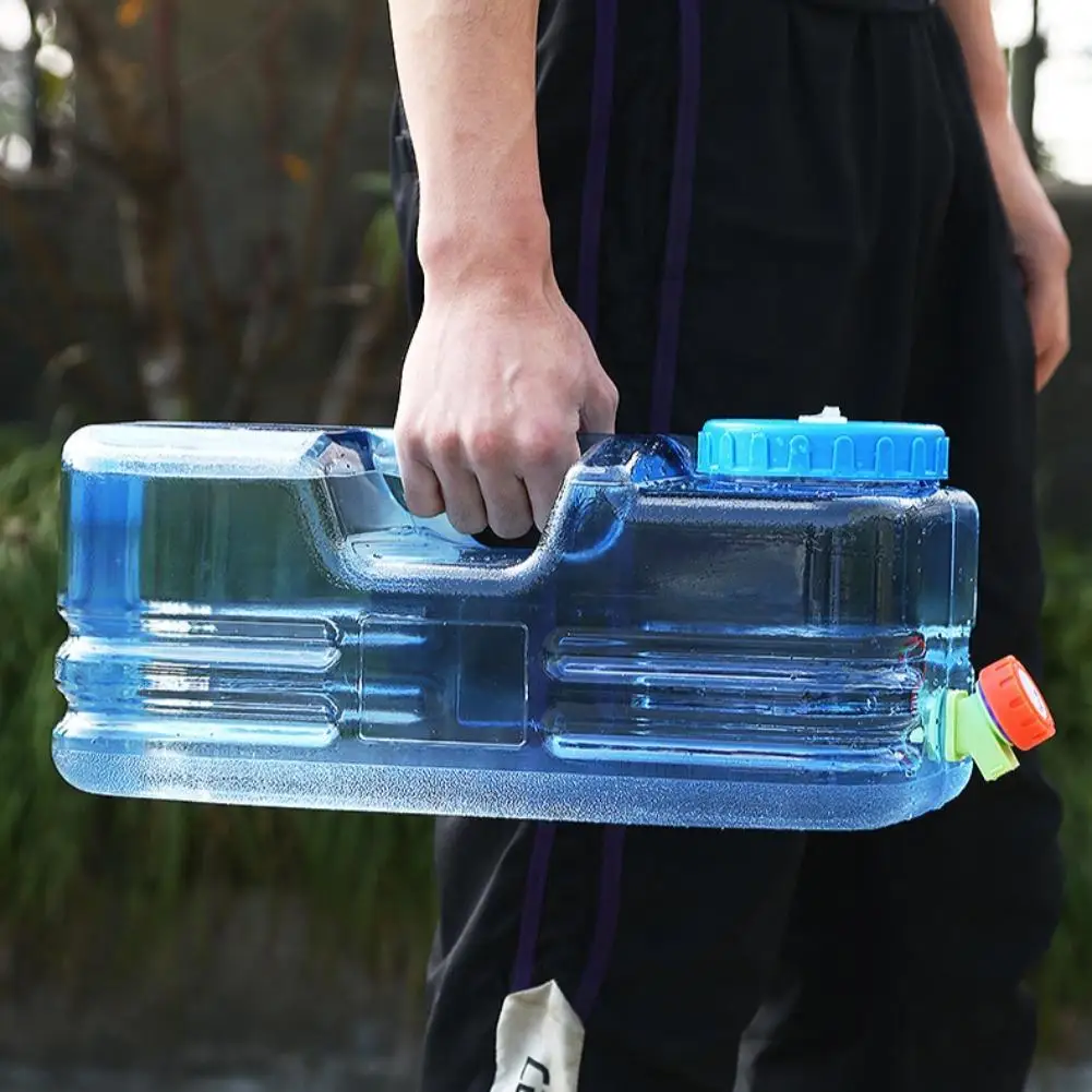 Outdoor Camping Water Tank Portable Storage Carrier Container with Spigot Leakproof PC Water Bucket for Hiking Car Travel
