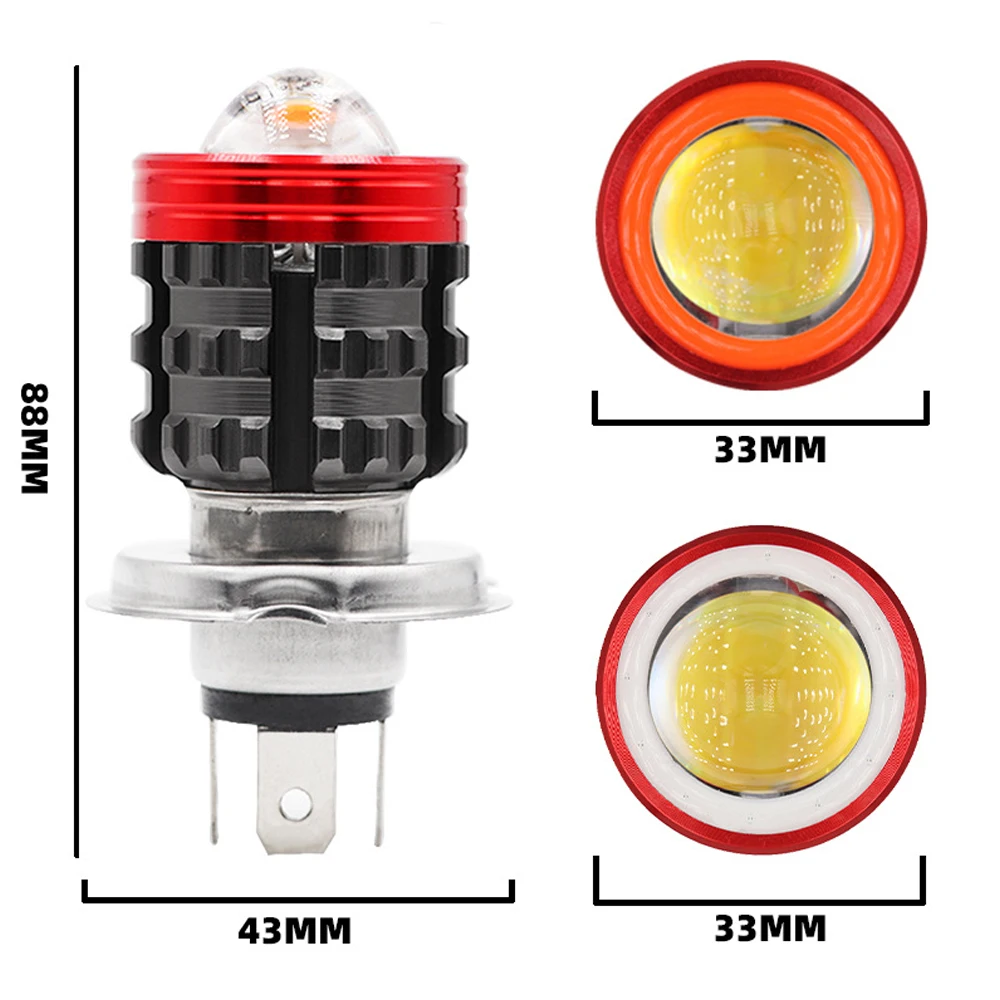 PECHAM H4 BA20D Motorcycle Headlight 12V LED Moto High/Low Beam Led Bulbs 12000LM Super Bright Scooters Autobike Fog Lamp Light