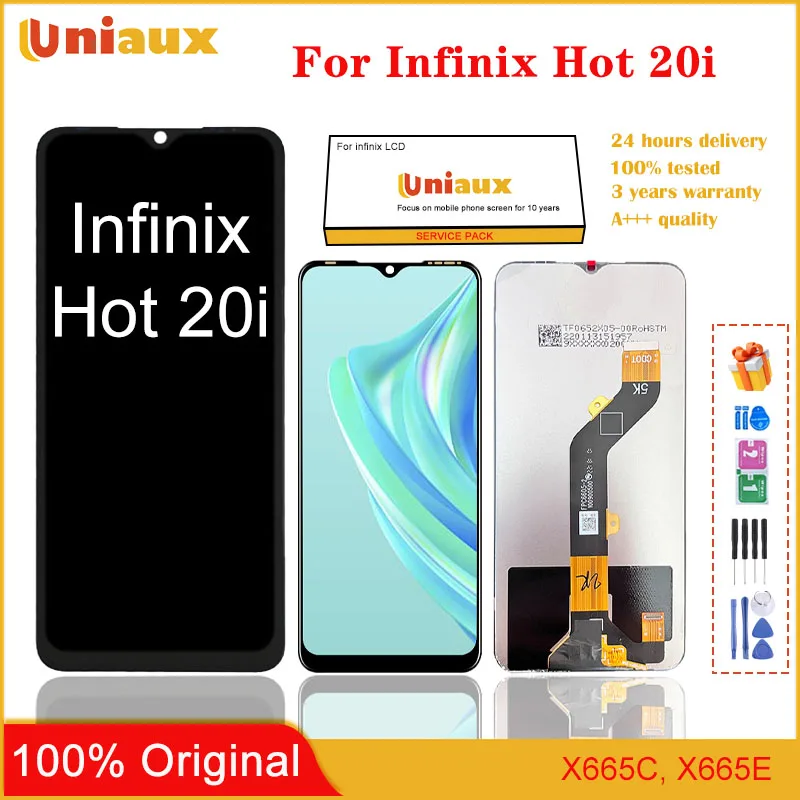

6,6 "оригинальный новый для Infinix Hot 20i X665C ЖК-дисплей кодирующий преобразователь сенсорного экрана в сборе Hot 20 i X665E запасные части для ремонта