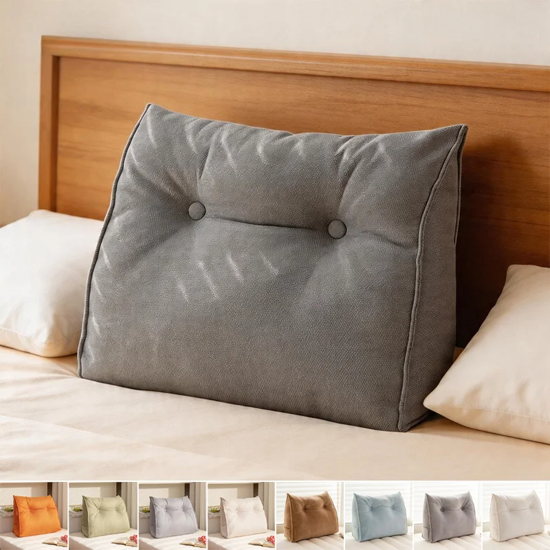 

1PC Triangular Back Cushion Soft Waist Support Pillow for Bed Headboard Sofa Bay Window Lumbar Pad with Removable Washable Cover