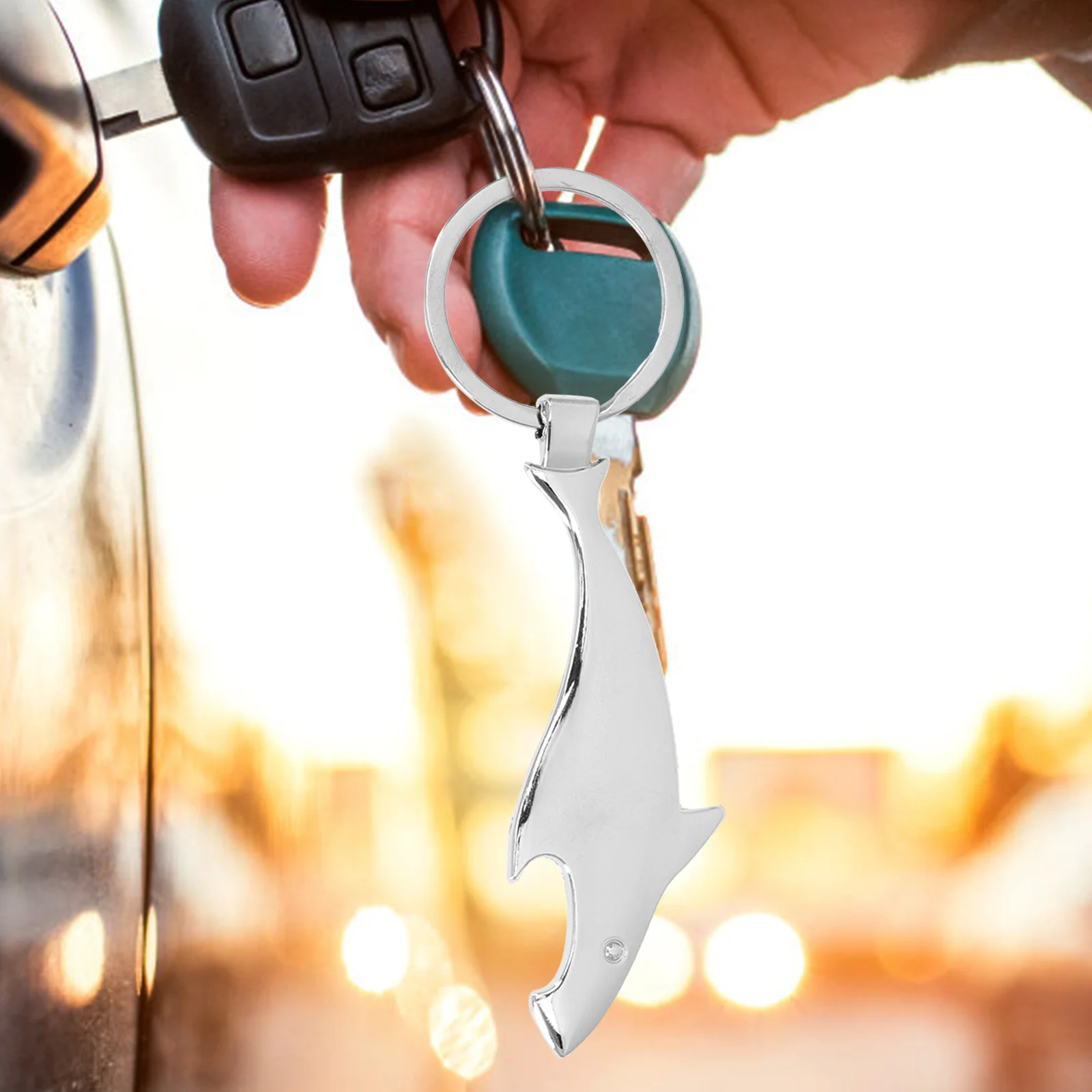 

3 Pcs Bottle Opener Keychain Metal Multifunction Mini Portable Ring Utility Shark Cap