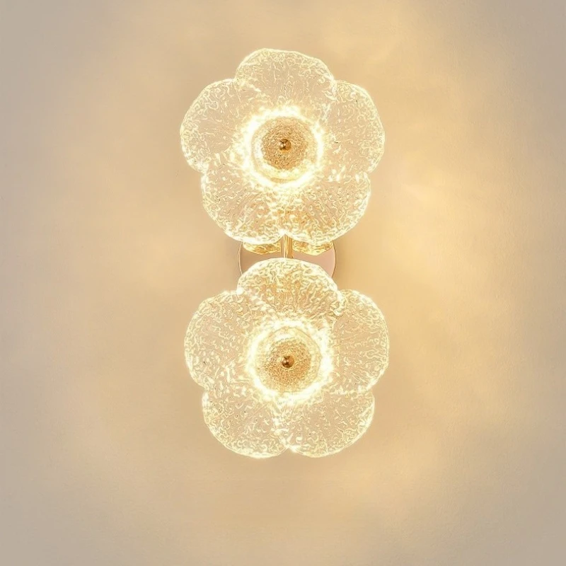 French Luxury Petal Wall Lights Modern glass lamps Living Room Bedside Corridor Hallway LED Wall lamps home decor light fixtures