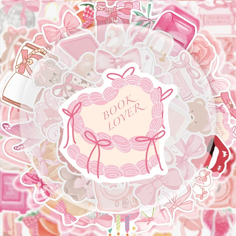 50 Cute Pastel Stickers, Vibrant Sticker Decals, Multiple Styles Without Duplication, Suitable for Water Bottles, Laptops, Suitcases, Skateboards, Guitars, Party Decorations