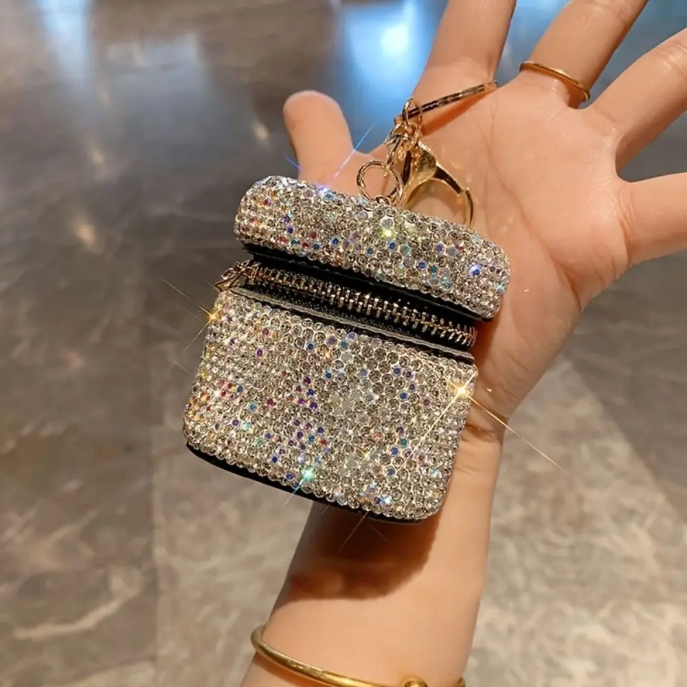 Bling Rhinestone-encrusted Storage Bag Creative Luxury Mini Rhinestone Jewelry Box Square Portable Travel Jewelry Display Stand