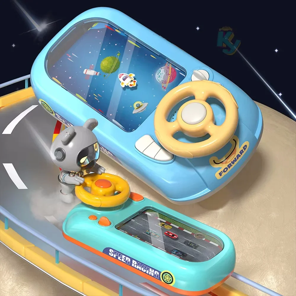 

Гоночный автомобиль, электронная приключенческая игра, руль, игрушка для вождения, детские моделирующие транспортные средства с музыкальным звуком для детей, подарок для ребенка