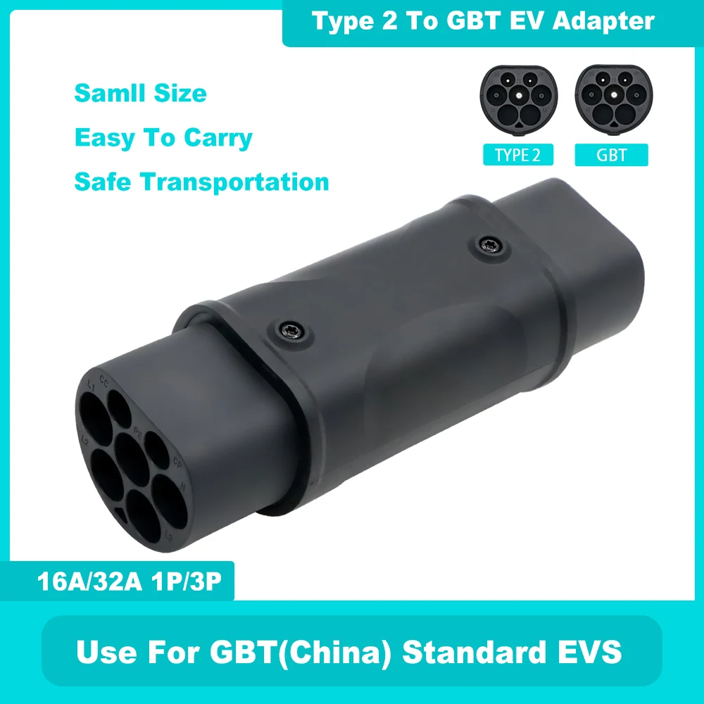 

32A 22KW Type 2 To GBT EV Adaptor Charging For New Energy Vehicle Type 2 Female Gun Plug To Type 1 Socket Convertor 7.2KW