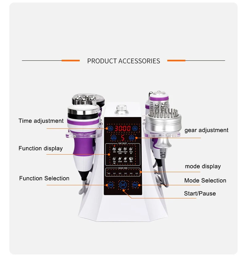 Seven in One, Hot and Cold Induction Device, RF Color Light Microcurrent 40K Body Analyzer