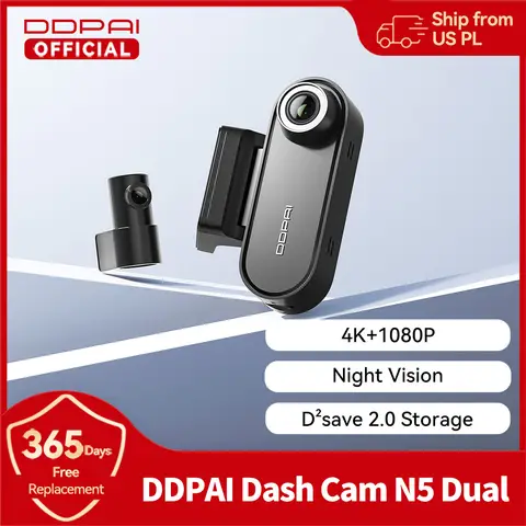 DDPAI Dash Cam N5 Dual Front and Rear 4K Ultra HD Resolution Dash Camera NightVIS ADAS GPS Auto record