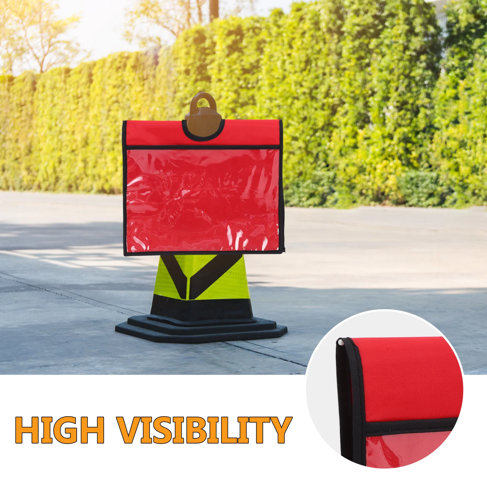 High Visibility Traffic Cone Sleeve Bright Orange Safety Signs Caution Sign Easy Installation Outdoor Activities Parking Lot