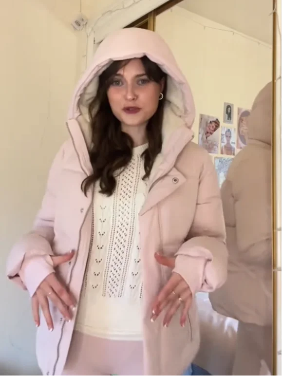Fashion Pink Hooded Cotton Coat Casual Loose Versatile Detachable Hat Warm Jacket Autumn WinterNEW Lady Daily Commute Outwears