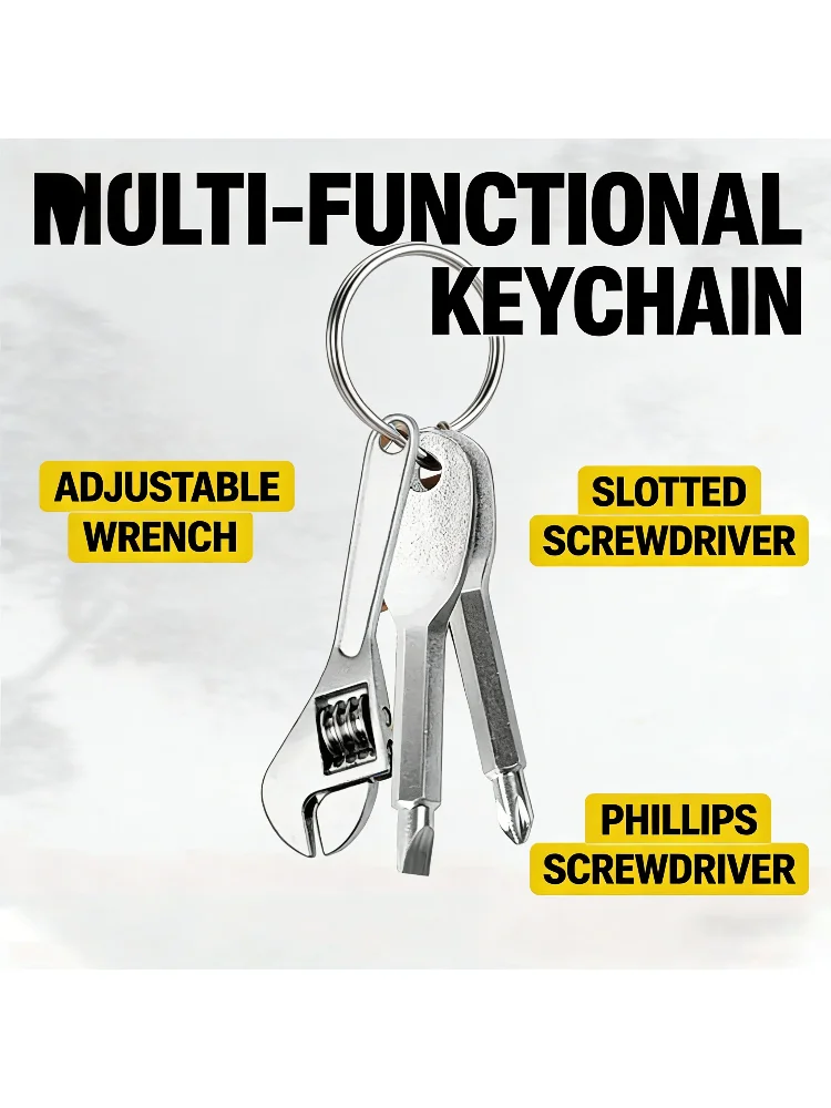 3Pcs Mini Screwdriver Keychain Set, Adjustable Metal Multitool, Portable Pocket Tool Kit for Camping, Car & Bicycle Repair, Crea