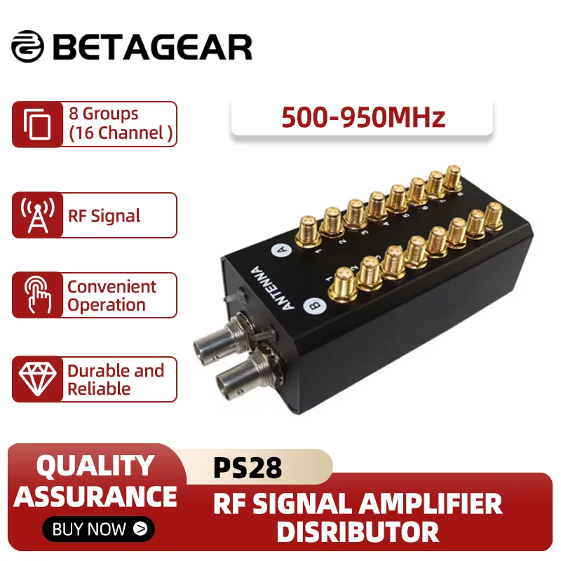 Betagear 8 Groups RF Signal Amplifier Active Directional Antenna RF Multi SMA To SMA / BNC 16 SMA Output 2Group 1X8 Distributor