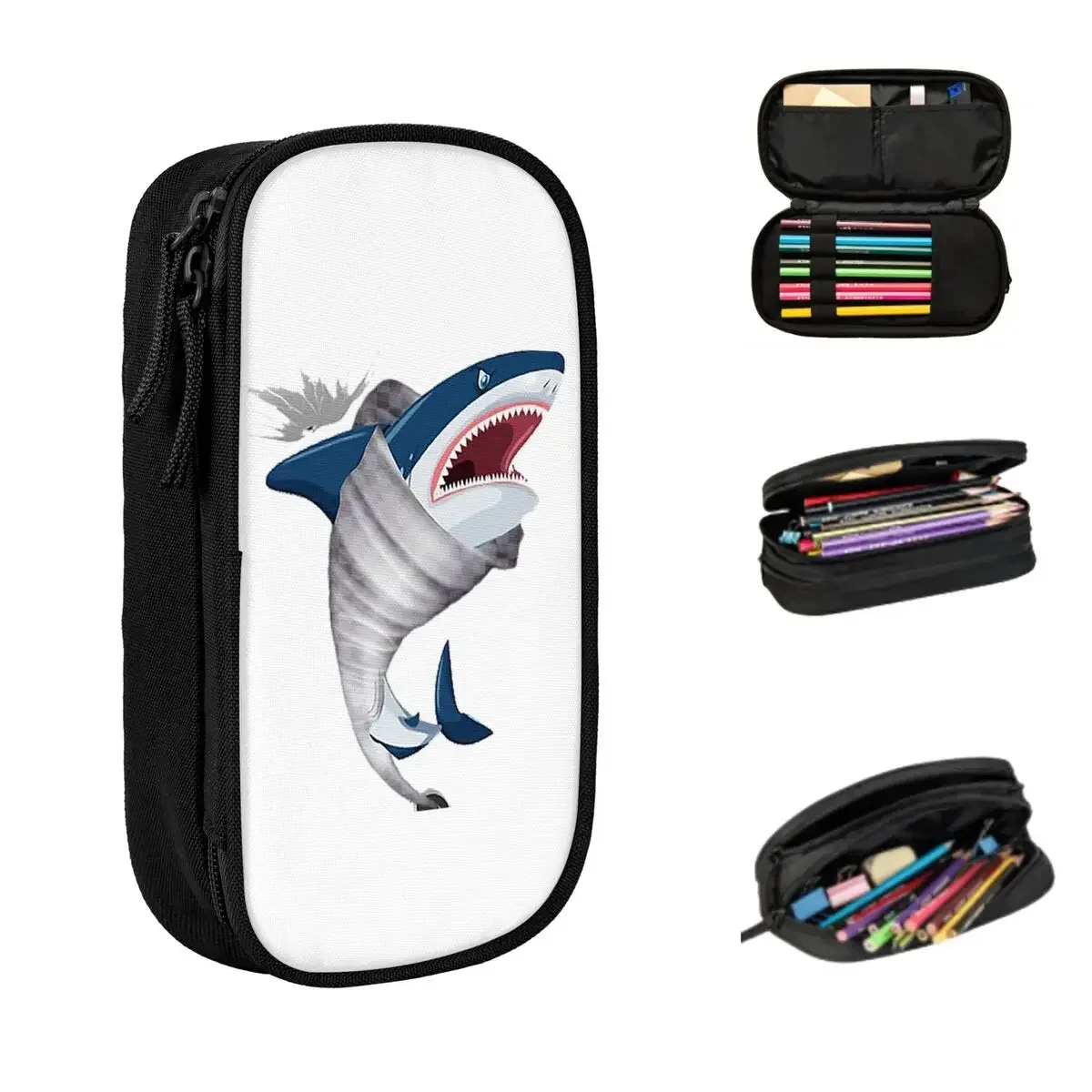 

Shark To My Tornado 2 Pencil Cases Large Capacity Pen Bags Pen Box Pencil Pouch For Boys Girls Students Stationery School Office