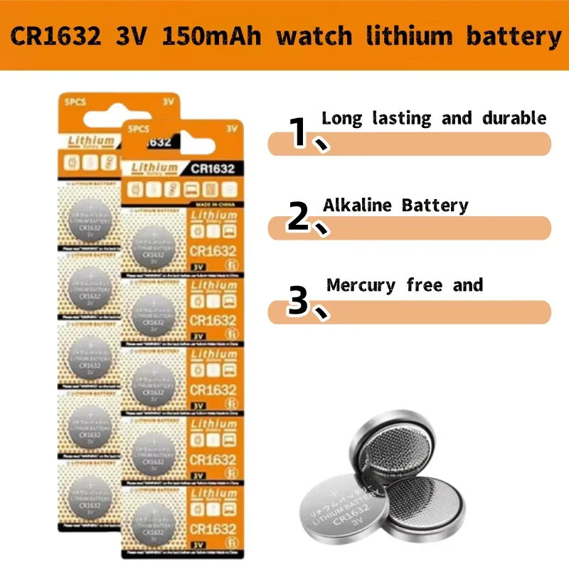 CR1632 3V Lithium Battery 125mAh  Coin Cells Batteries for Watch remote control Key