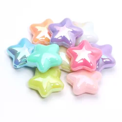 20mm 10pcs Pearlescent color Star Beads Acrylic Beads For Jewelry Making DIY Jewelry Spacer Beads Bracelets Handmade Accessories