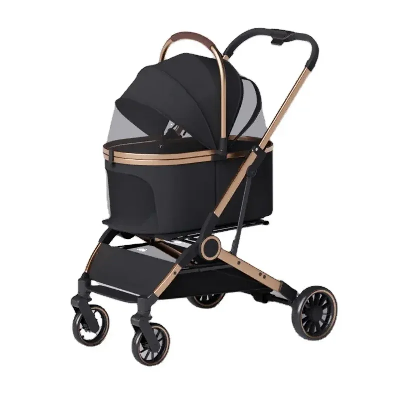 

Новый стиль, коляска для собак, коляска для домашних животных, складная 4-колесная с амортизирующей коляской для домашних животных, тележка для путешествий, покупок, прогулок