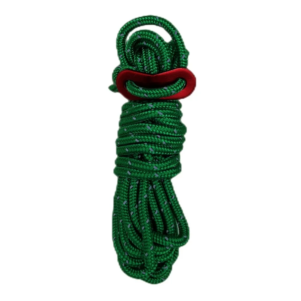 

For Tent/Tarp Securing 4mm*4m Outdoor Camping Rope Adjustable Reflective Windproof Rope Polyester+Nylon -Durable 35g