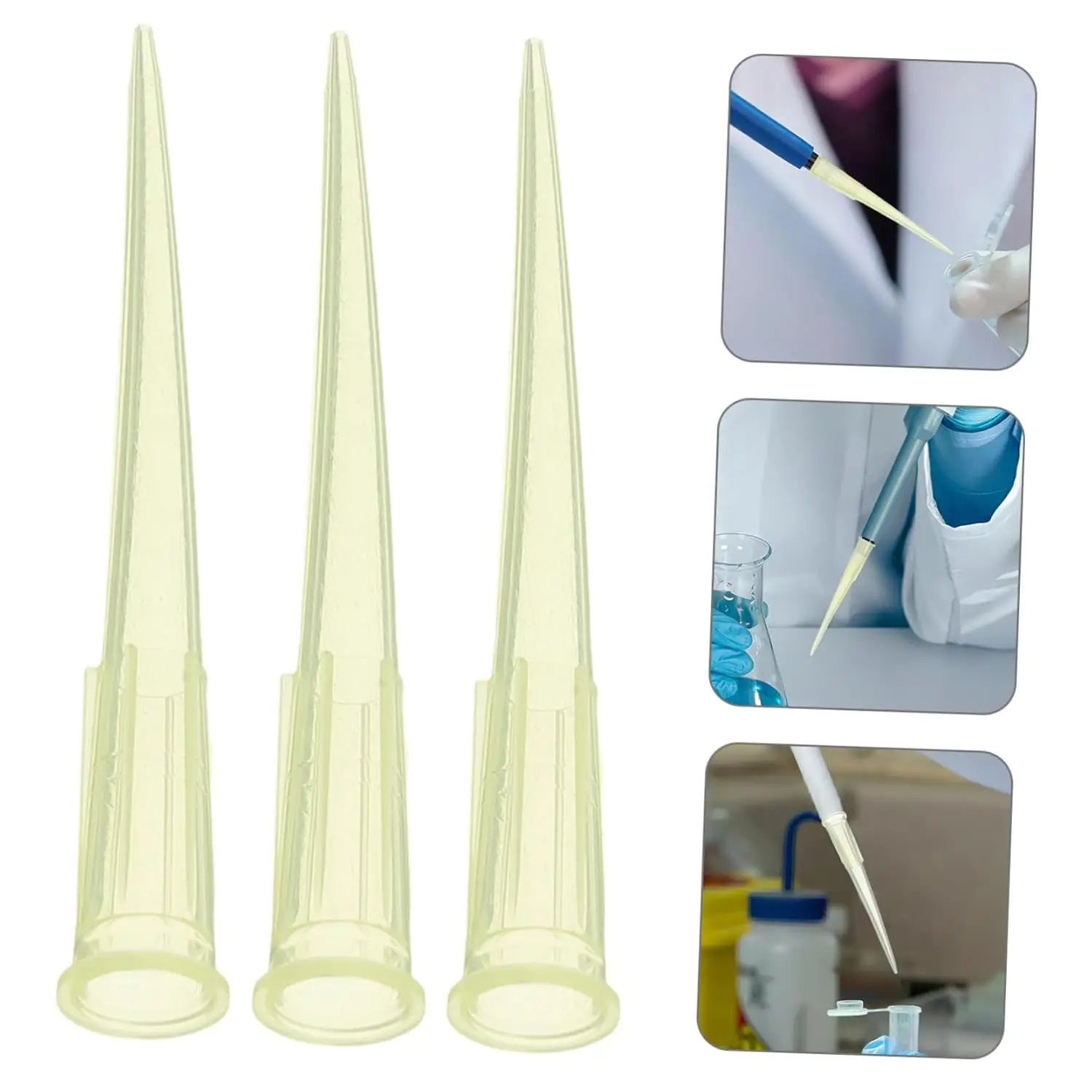 

100Pcs/bag 200ul PP Plastic Pipette Tips for Dispensers Micropipette Lab Liquid Pipette Pipettor Tips