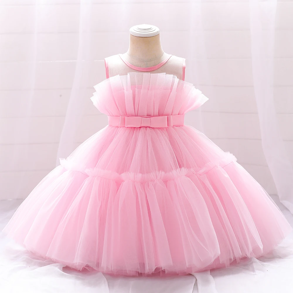 Kleinkind Halloween Party Baby Mädchen Kleid Schleife 1. Geburtstag Hochzeit Prinzessin Ballkleid Mädchen Karneval Brautjungfern Weihnachtskostüm – Detail 10