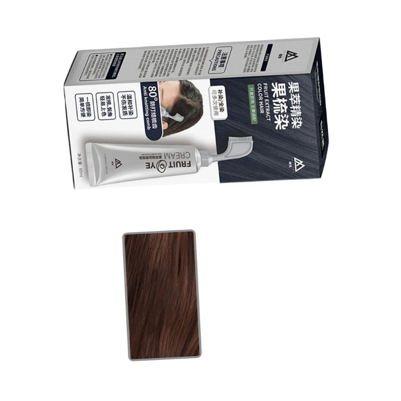 كريم لون الشعر الفاكهة الطبيعية تلوين الشعر 3 لون كريم صبغ الشعر لتغطية الشعر الرمادي صبغة شعر مع مشط قضيب 918D
