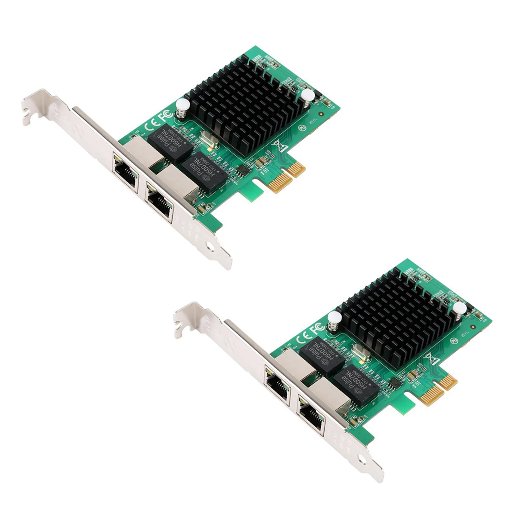 การ์ดควบคุมเครือข่าย2X กิกะบิตอีเธอร์เน็ต PCI-E 10/100/1000Mbps Rj45 X2สองพอร์ตการ์ดอินเตอร์เฟสเครือข่าย