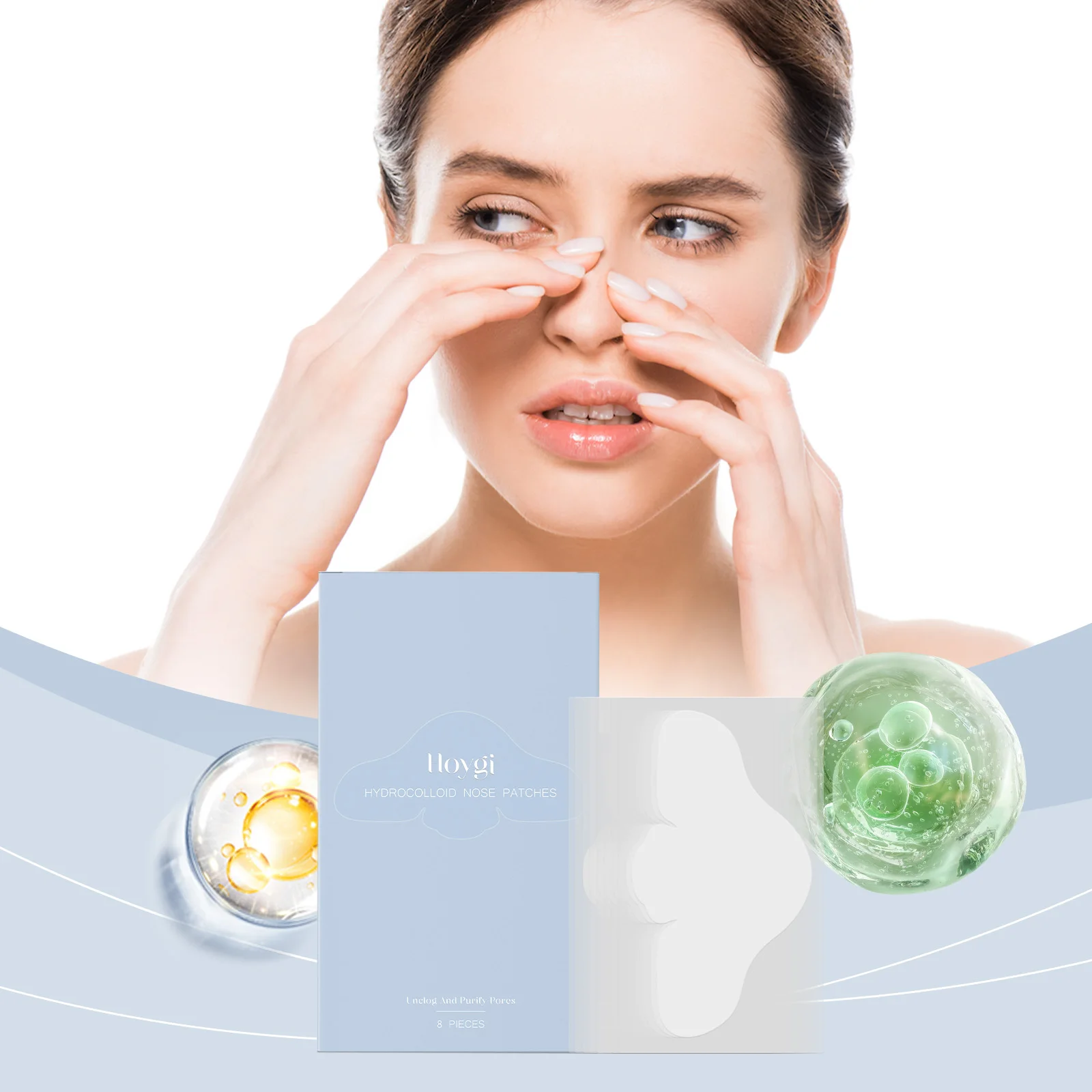 Tiras de poros nasal de ácido salicílico, controle de óleo, remendos hidrocolóides para nariz, cravos, remoção de espinhas, refina poros, não apertados