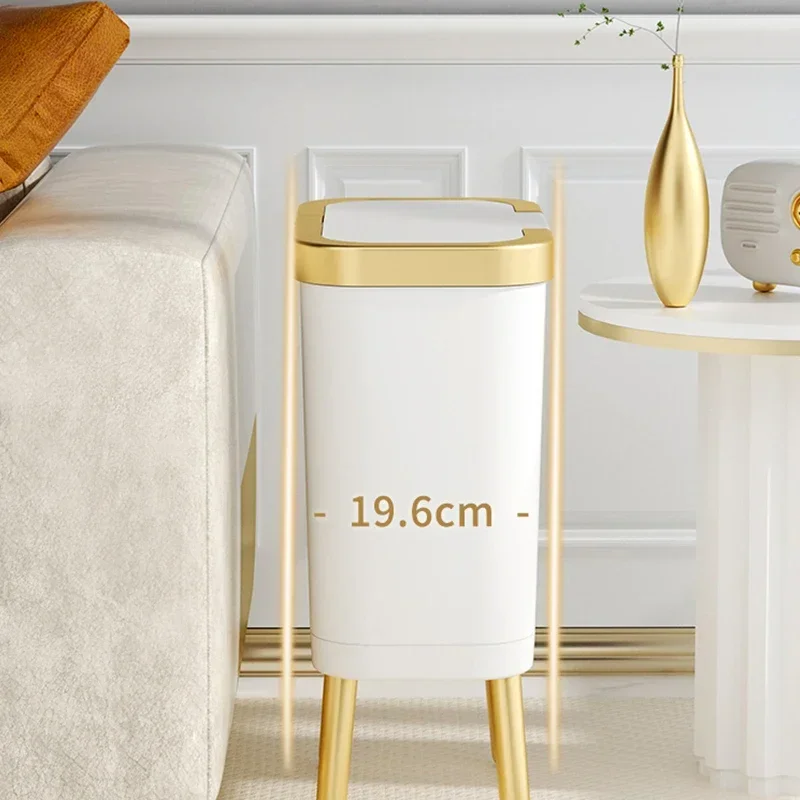 15L Kitchen Standing Trash Can Large-capacity Bin Dustbin Bathroom Bucket Toilet Wastebasket Garbage Office Trash Can with Lid