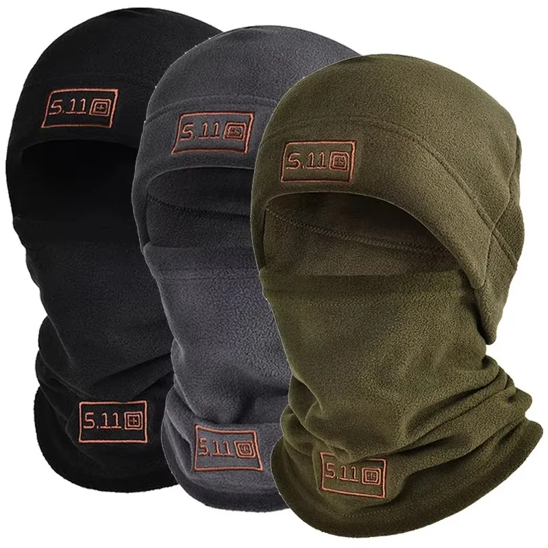 Tactical Fleece Hat&Scarf Set Thermal Head Cover Winter Warm Balaclava Face Mask Sports Cycling Bonnet Neck Protector